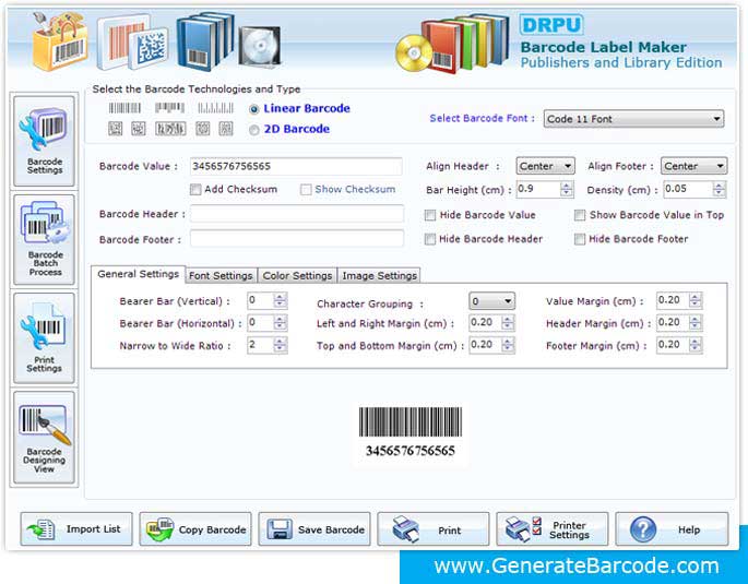 Library Barcode Label Creator Software screenshot
