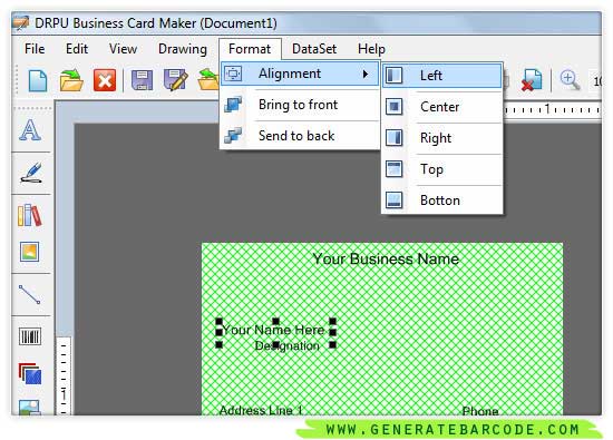 Screenshot of Generate Business Card