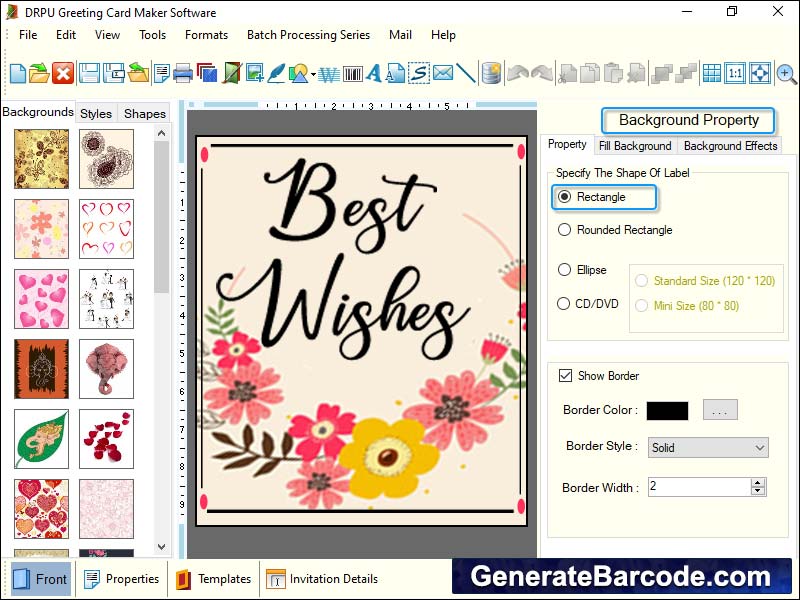 Screenshot of Generate Greeting Card