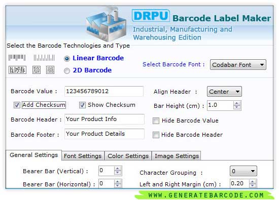 Generate Industrial Barcode
