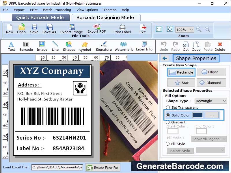 Screenshot of Order Barcode Generator