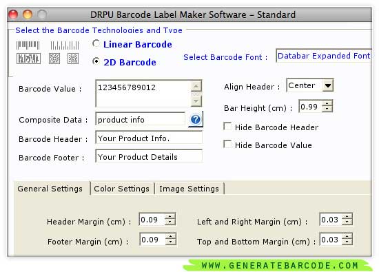 Screenshot of Generate Barcode Mac