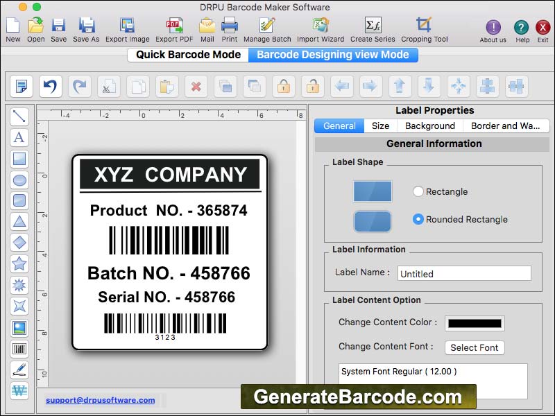 Screenshot of Generate Barcode Mac