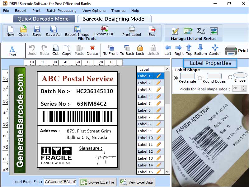 Posting Barcodes Maker screenshot