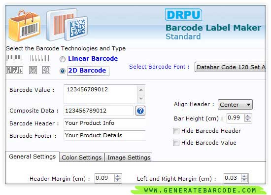 Screenshot of Generate Barcode Labels