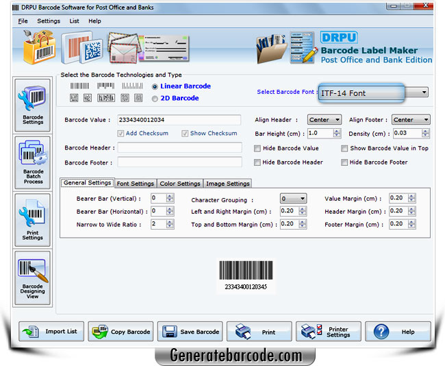 Barcode generator software for post office GenerateBarcode