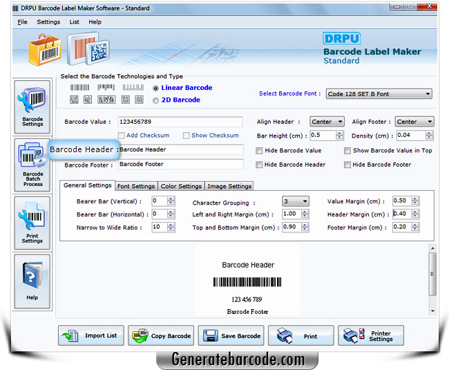 Barcode Generator Software - Standard