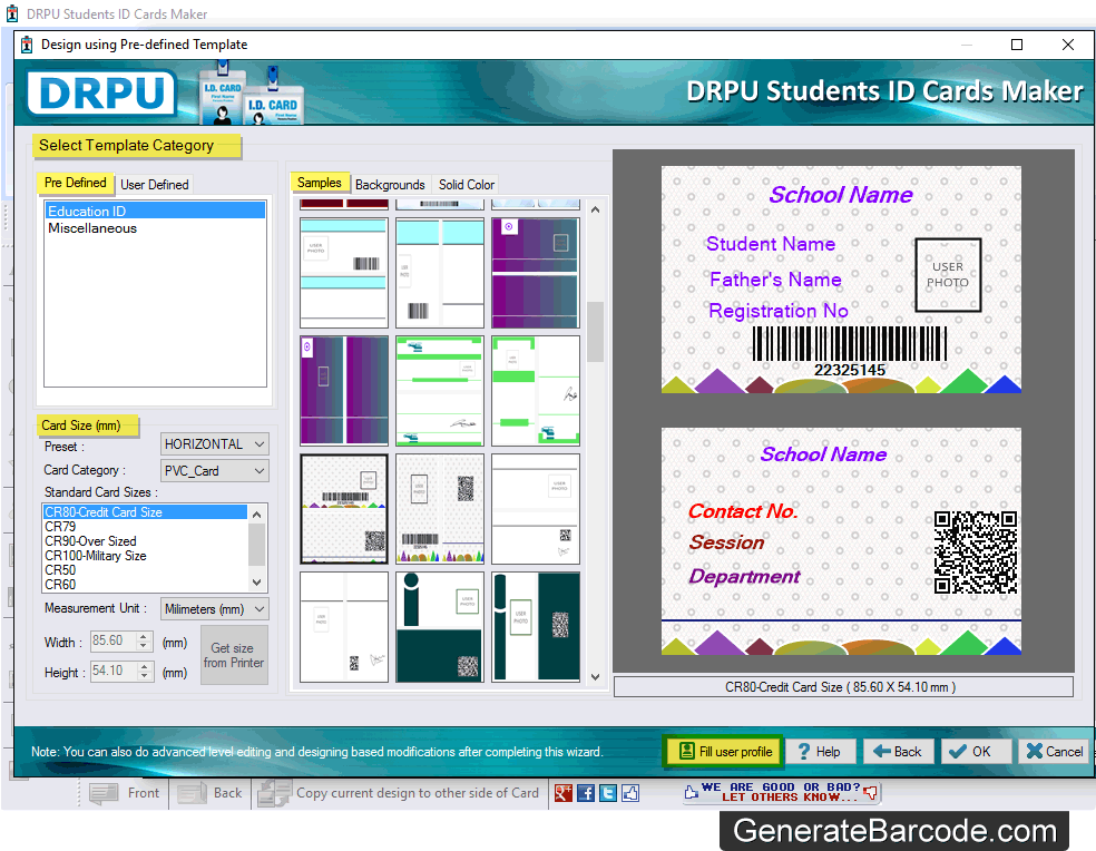 Student ID Card Maker Software Screenshots how to design student ID cards