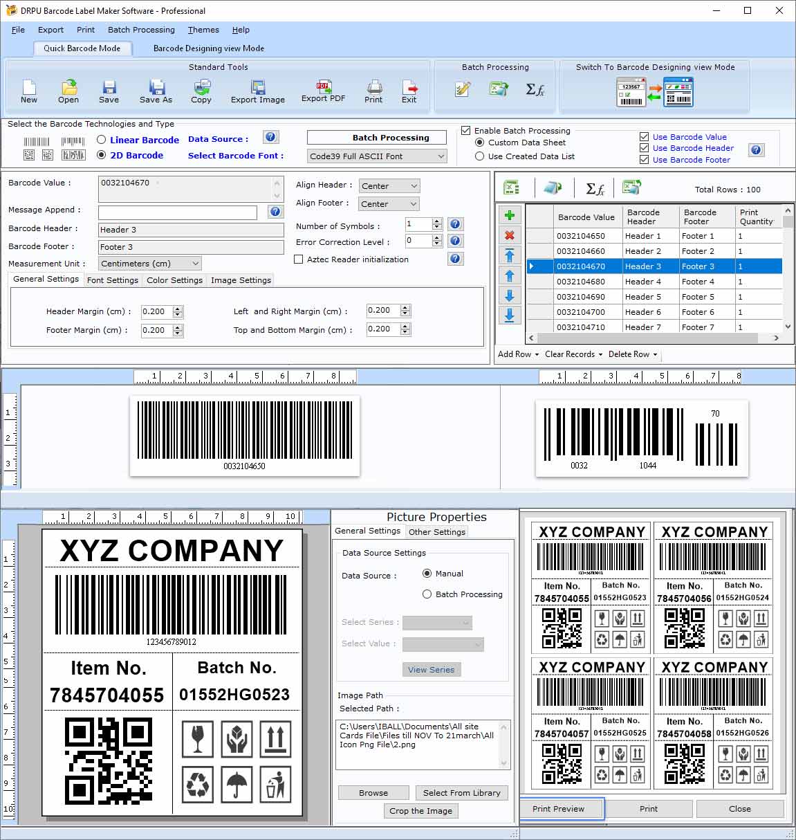 Generate Barcode screenshot