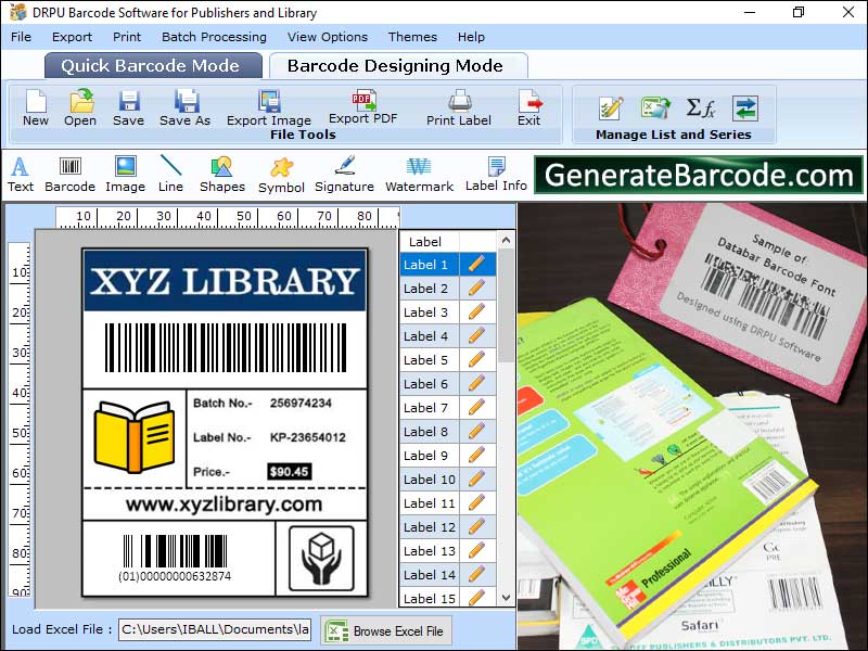 Windows 8 Library Barcode Label Creator Software full