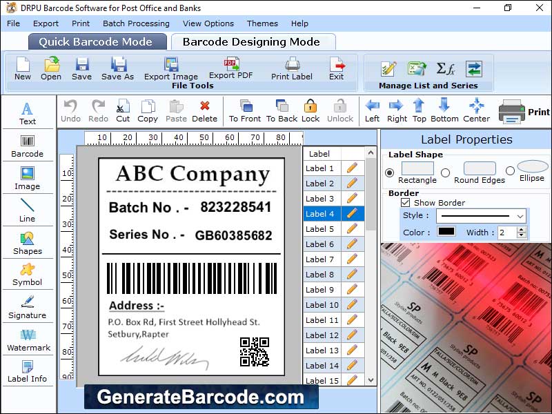 Postal Industry Barcode Software software