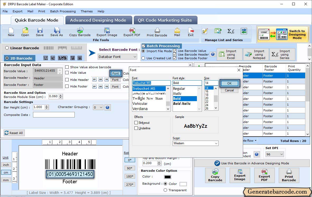 Barcode Properties