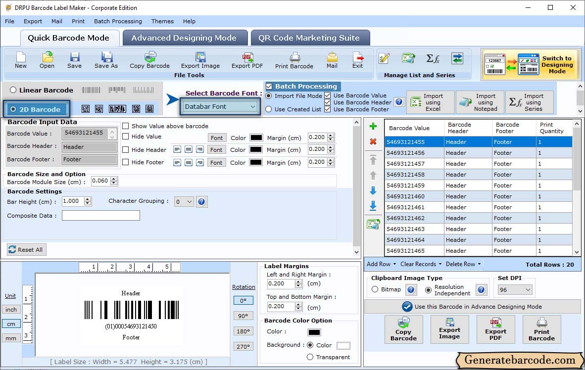 Barcode Generator Software - Corporate Edition