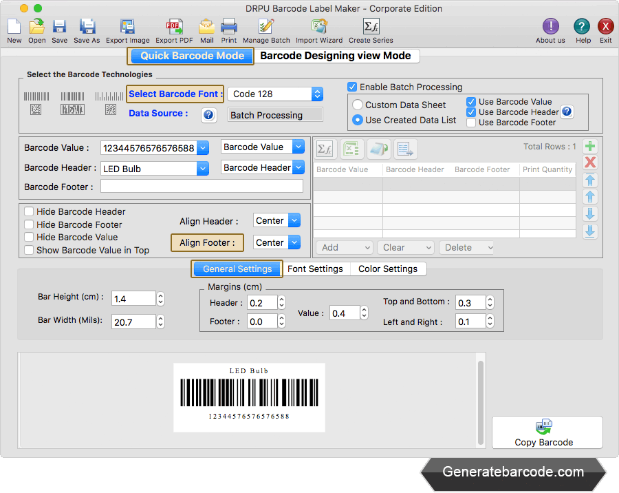 MAC Barcode Generator Software - Corporate Edition