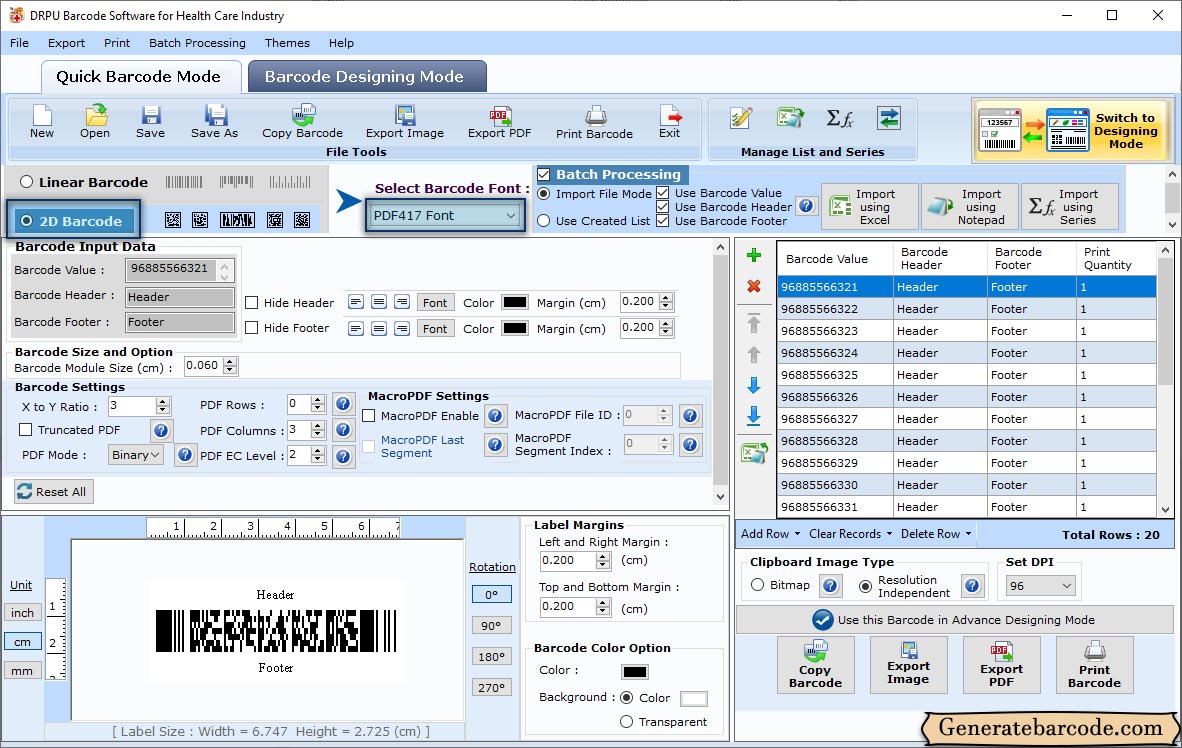 Barcode Generator Software for Healthcare Industry