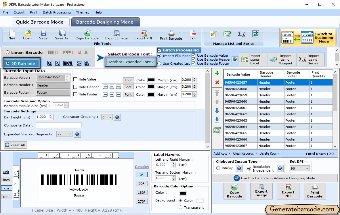 Barcode Generator Software - Professional