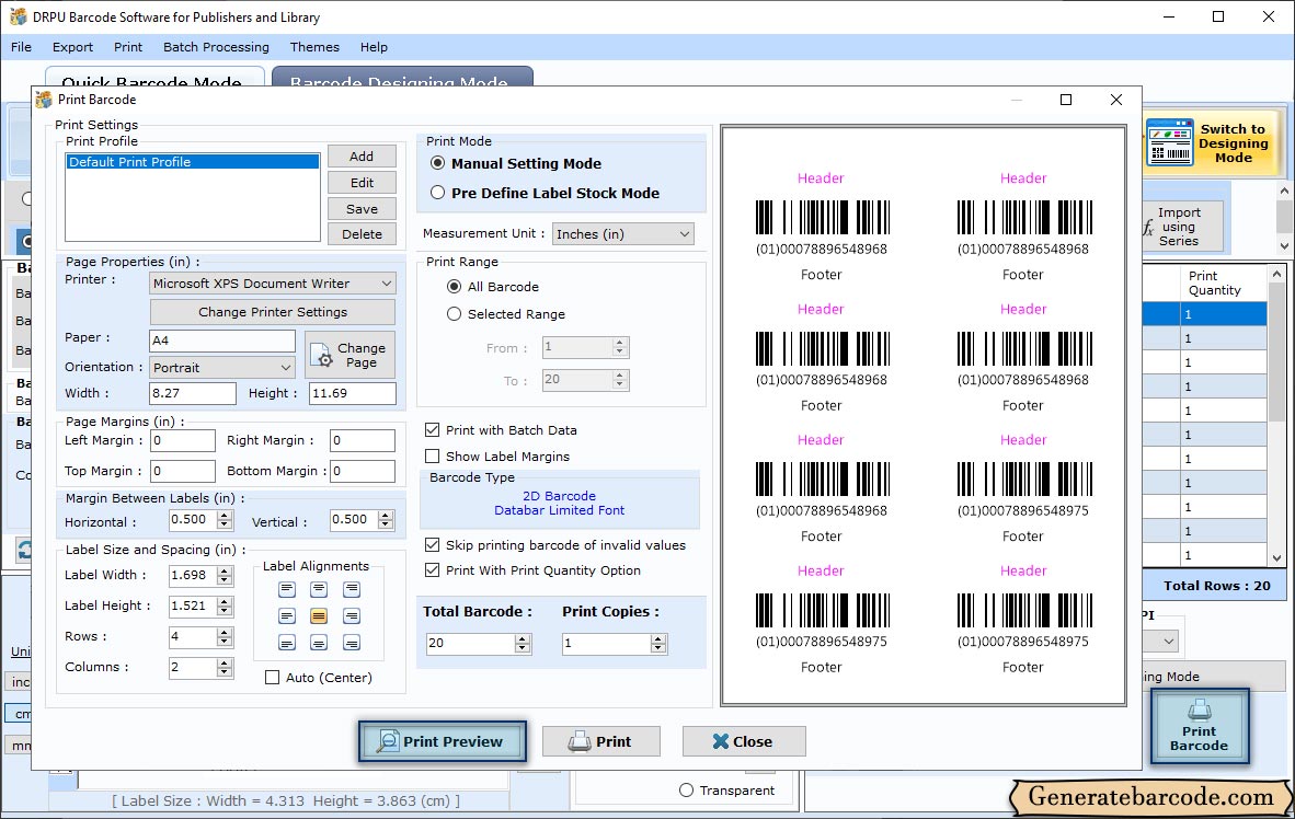 Pre Define Label Stock mode