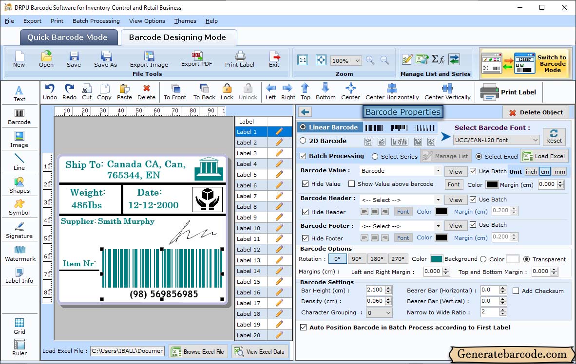 Barcode Properties