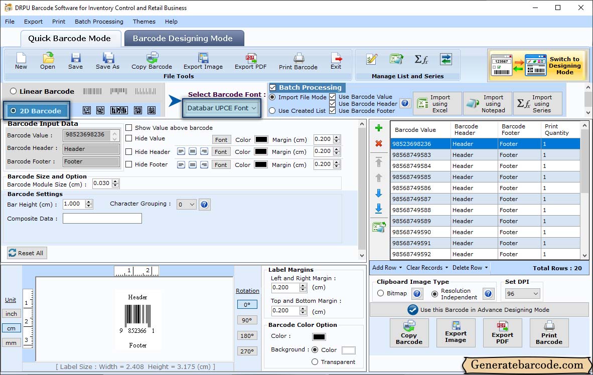 Barcode Generator Software for Inventory Control