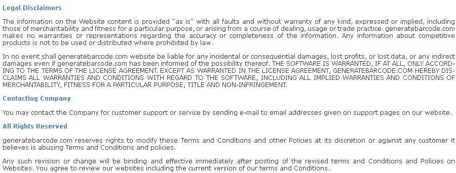 Terms and conditions