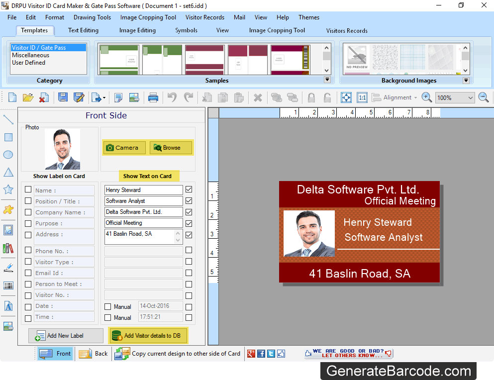 Visitor ID Card Maker Software